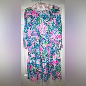Lilly Pulitzer Geanna Swing Dress Turquoise Oasis Golden Hour Sz small EUC